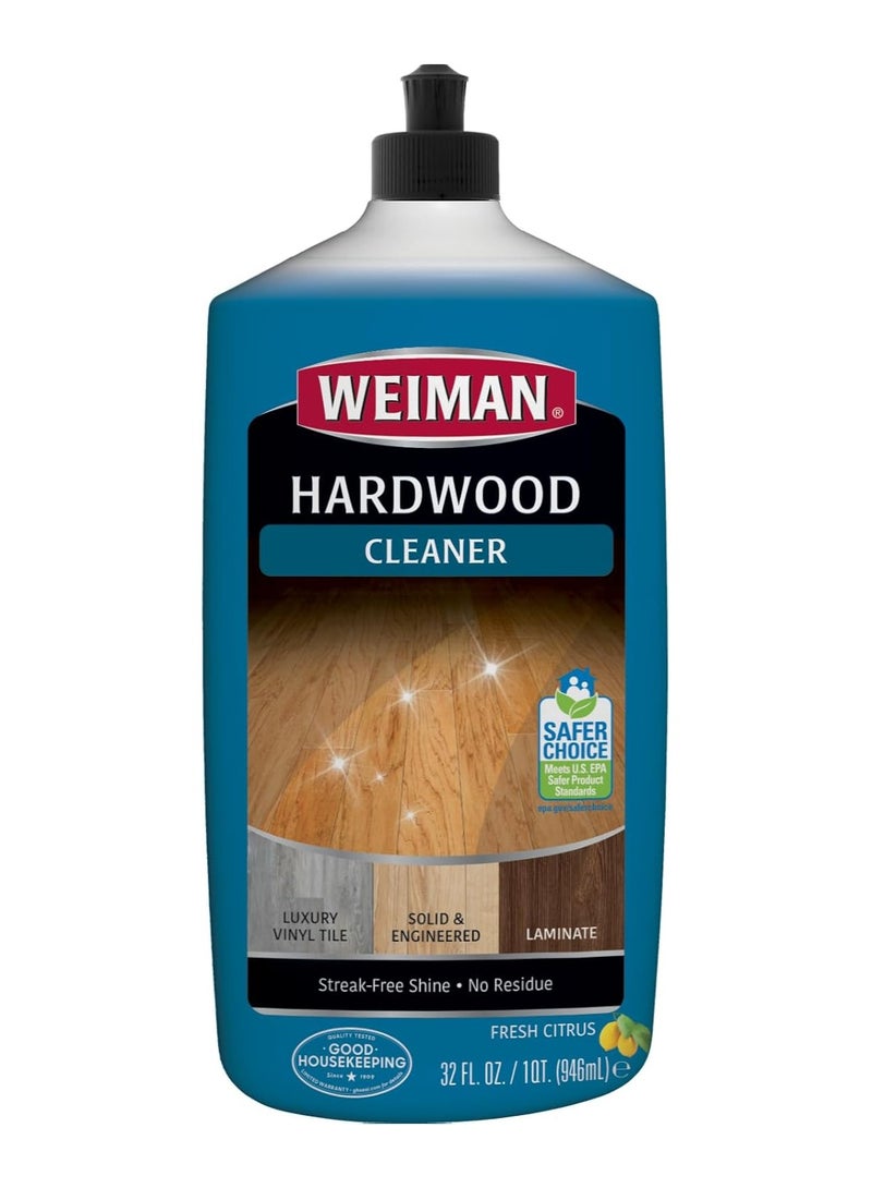 Weiman Hardwood Cleaner for Finished Hardwood Floors, Engineered Floors, Laminate - Streak-Free Results, EPA Safer Choice Certified, 32 oz - Image 1