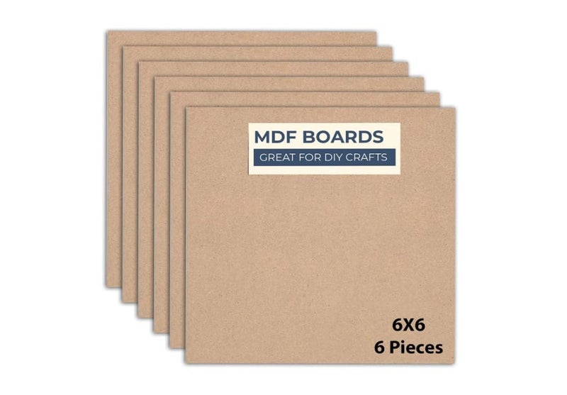 RK Trends 3.4 mm Thick MDF Boards for DIY Art & Crafts,Wood MDF Sheets for Craft Work, Painting, Resin Art, Fluid Art, Decoupage, Mandala Art, Pyrography. (6 Inch X 6 Inch) - Image 1