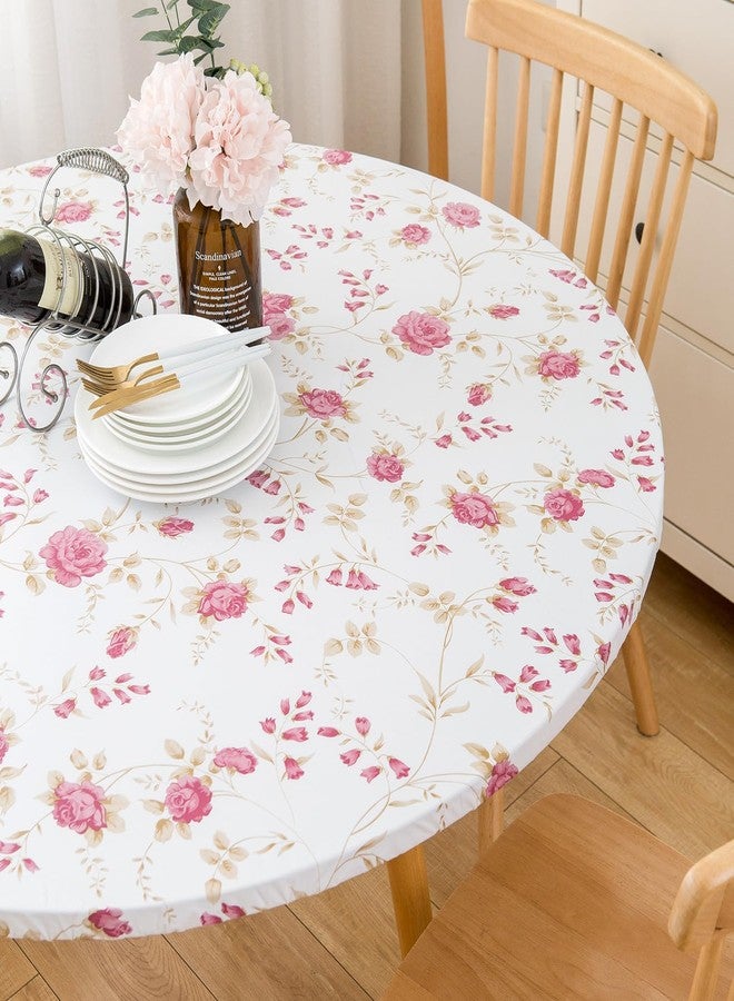 Pioggia مفرش طاولة دائري من الفينيل مع بطانة من الفلانيل، غطاء بلاستيكي مقاوم للماء والزيوت - يناسب الطاولات التي يصل قطرها إلى 40-44 بوصة - Image 4