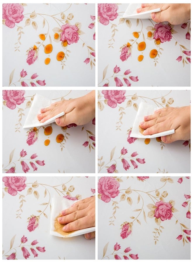 Pioggia مفرش طاولة دائري من الفينيل مع بطانة من الفلانيل، غطاء بلاستيكي مقاوم للماء والزيوت - يناسب الطاولات التي يصل قطرها إلى 40-44 بوصة - Image 5