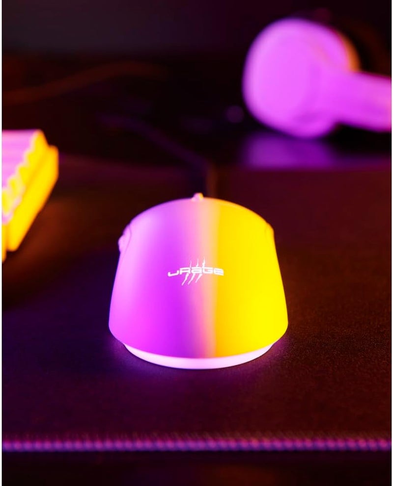 uRage Reaper 250 Wired Gaming Mouse (Rainbow LED, Ultra Light, Right-Handed, 6 Programmable Buttons, 6200 dpi, Optical Sensor, Software, Removable Cable) White - Image 2