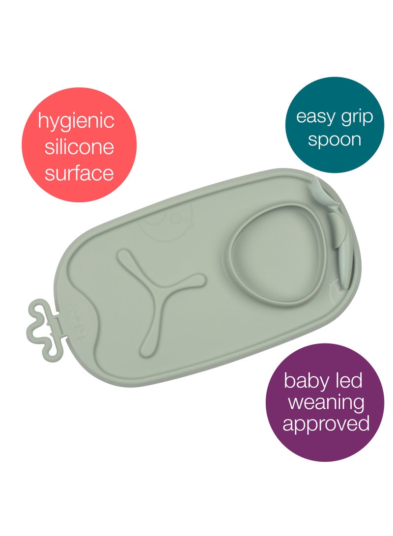 b.box Roll + Go Mealtime Mat, Baby and Toddler Feeding Mat, 3 Section Divider and Bowl, Fits Most Highchairs and Travel Friendly - Image 2