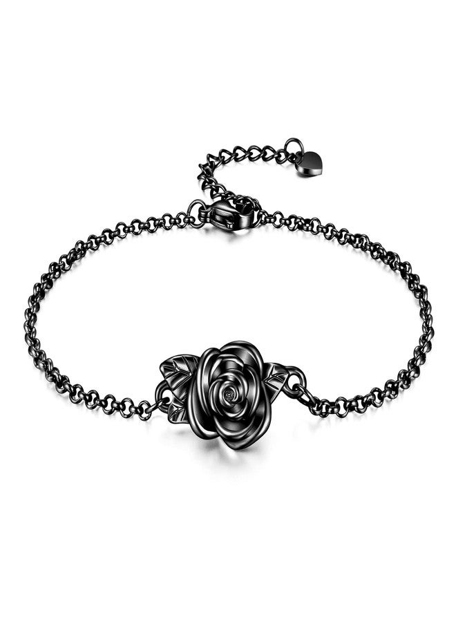XIUDA Urn Bracelet for Ashes Rose Cremation Bracelet Ashes Holder Bangle Link Chain Ashes Bracelet for Women - Image 1