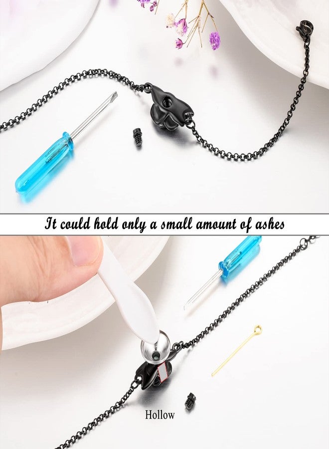 XIUDA Urn Bracelet for Ashes Rose Cremation Bracelet Ashes Holder Bangle Link Chain Ashes Bracelet for Women - Image 4