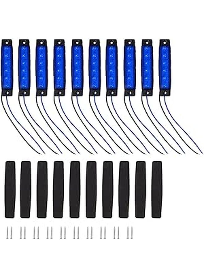 12Pcs Blue LED Side Marker Lights For Trucks Trailers Buses Easy To Install - Image 1