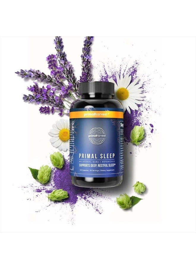 Primal Harvest Primal Sleep Support Supplement, 60 Capsules with Valerian Root, L-Tryptophan, GABA, Chamomile, and Melatonin 3mg…  - Image 2