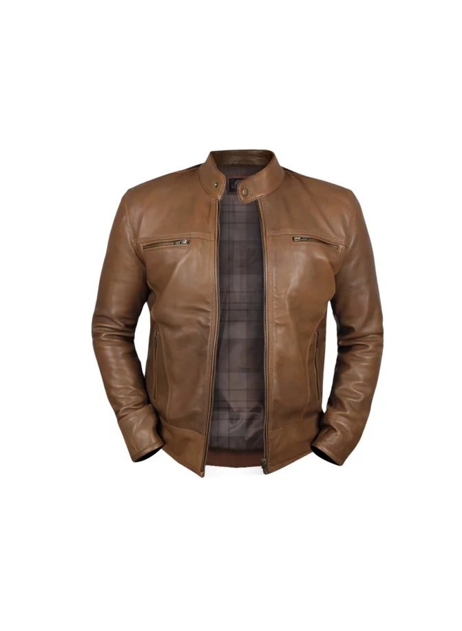 Leather Jacket Brown For Men