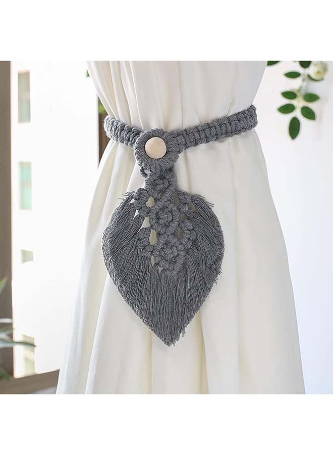 انتيكيانو اربطة ستائر مكرامية من قطعتين بلون كريمي بوهيمي لديكور المنزل Artisanal - Image 2