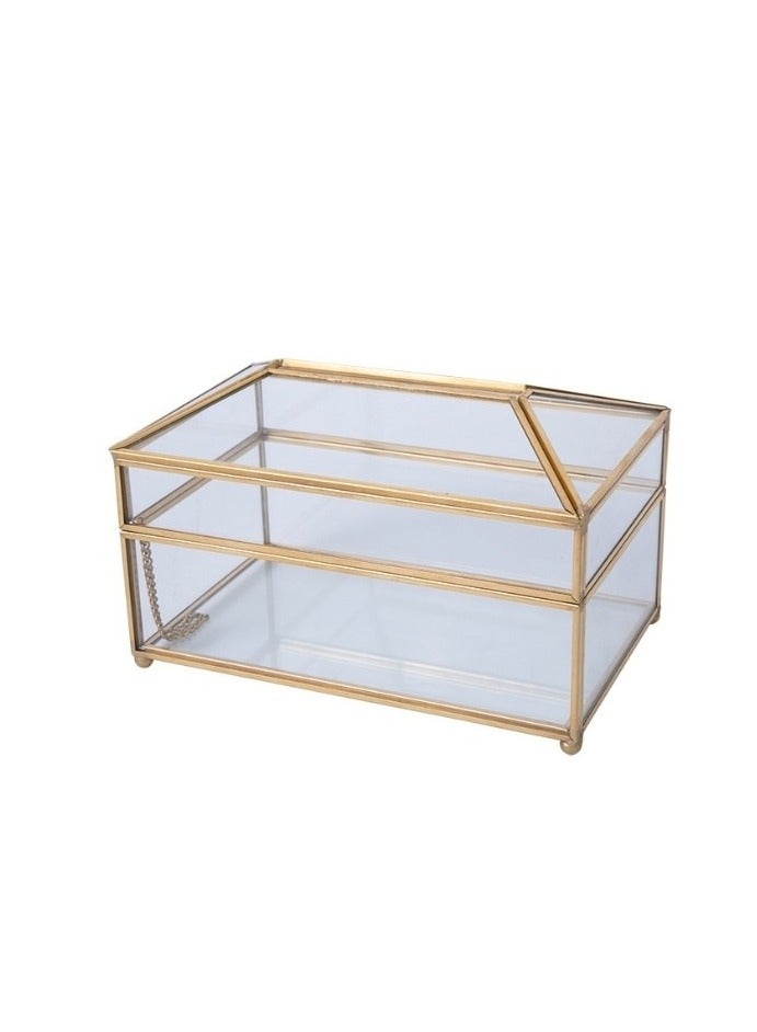 Rectangular Clear Glass Paper Tissue Box, Tissue Box - Rectangular Napkin Holder, Decorative Glass Napkin Storage Box, Facial Tissue Holder for Dresser - Image 1