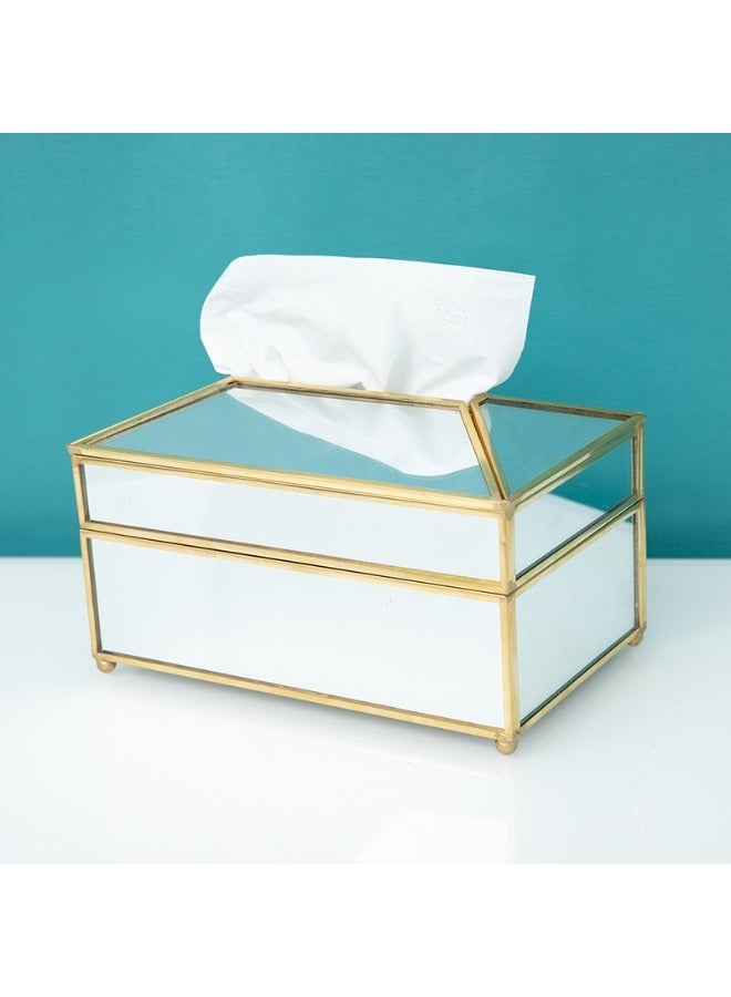 Rectangular Clear Glass Paper Tissue Box, Tissue Box - Rectangular Napkin Holder, Decorative Glass Napkin Storage Box, Facial Tissue Holder for Dresser - Image 5