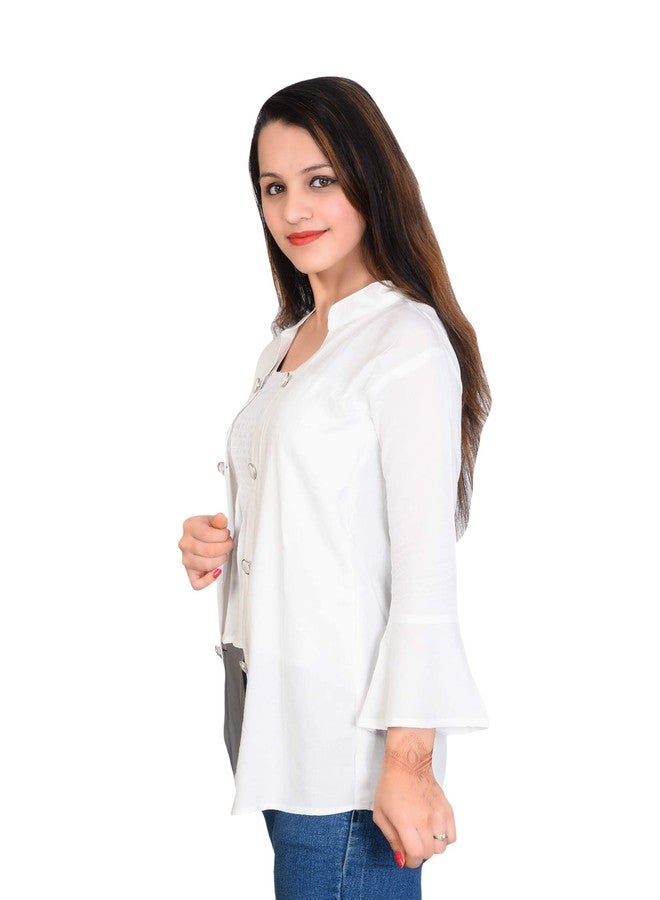 SNIFFY Casual Rayon top for Kids Comfortable for You(TP-705-WHITE-15-16Y) - Image 3