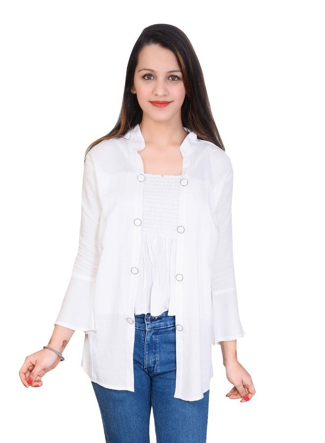 SNIFFY Casual Rayon top for Kids Comfortable for You(TP-705-WHITE-15-16Y) - Image 1
