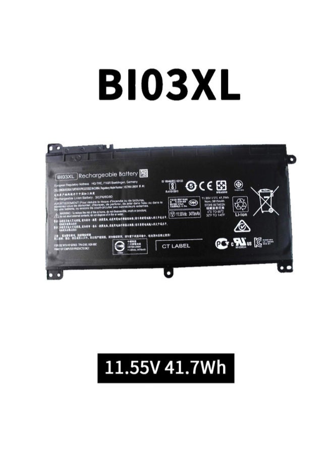 لاب-تك بطارية بديلة للكمبيوتر المحمول HP BI03XL - لأجهزة HP Stream 14-AX000 / Pavilion X360 13-U000 / M3-U000 - 11.55 فولت - 41 واط/ساعة - 3 خلايا - ضمان لمدة 6 أشهر - Image 2