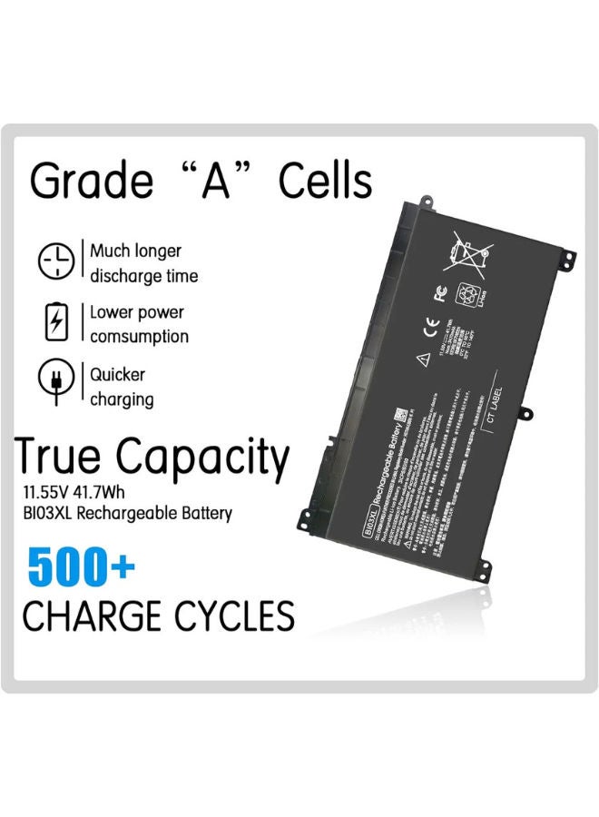 لاب-تك بطارية بديلة للكمبيوتر المحمول HP BI03XL - لأجهزة HP Stream 14-AX000 / Pavilion X360 13-U000 / M3-U000 - 11.55 فولت - 41 واط/ساعة - 3 خلايا - ضمان لمدة 6 أشهر - Image 4