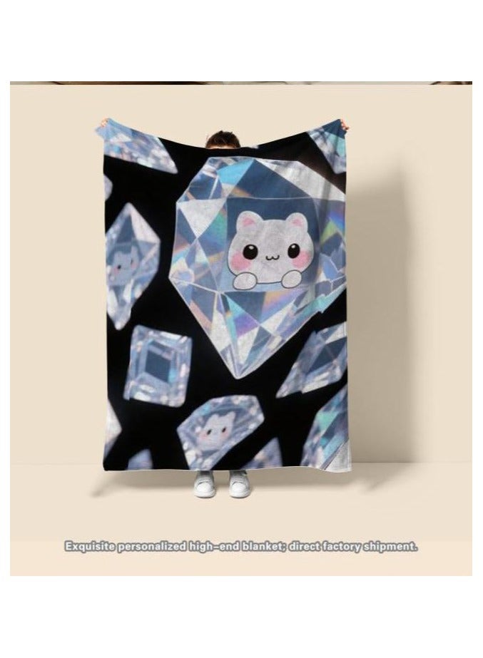 عام بطانية رقيقة من الفانيلا الكرتونية للأطفال أو الطلاب (دافئة ومريحة ومناسبة للنوم والألعاب) 100 سم * 150 سم - Image 3