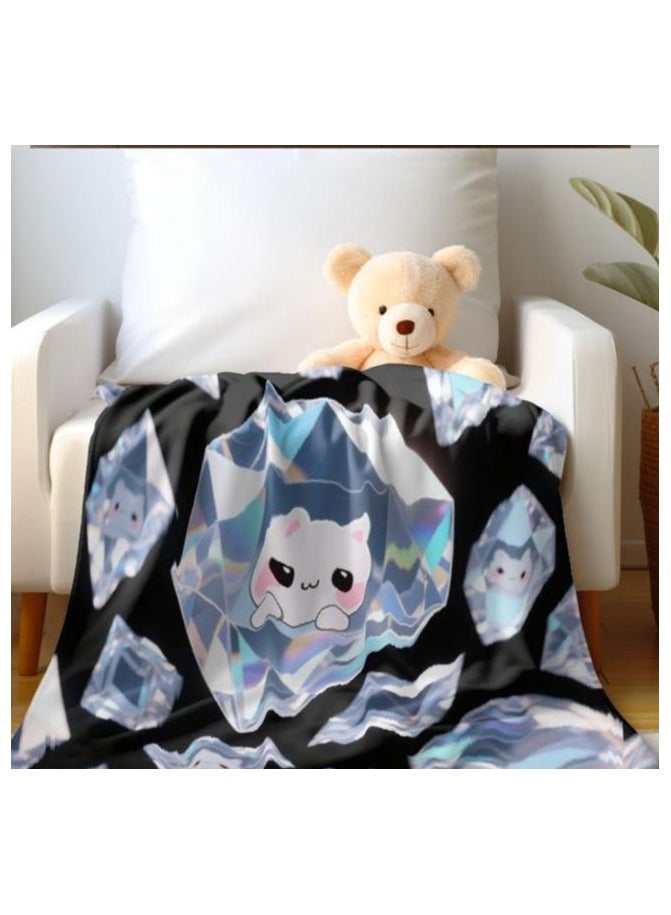 عام بطانية رقيقة من الفانيلا الكرتونية للأطفال أو الطلاب (دافئة ومريحة ومناسبة للنوم والألعاب) 100 سم * 150 سم - Image 5