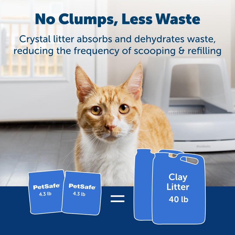 PetSafe ScoopFree Premium Crystal Cat Litter - Outperforms Clay Litter - Refill Packs - Reusable Tray Compatible - Fresh Scent - 4.3 lb Bags - 2 Pack - Image 4