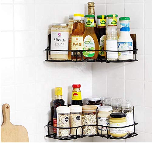 VIHAX Inter Design Bathroom Kitchen Organizer Shelf Rack with Wall Mounted Bathroom Corner Shelf Organizer Storage Hanging Shower Caddy Rack - Image 5