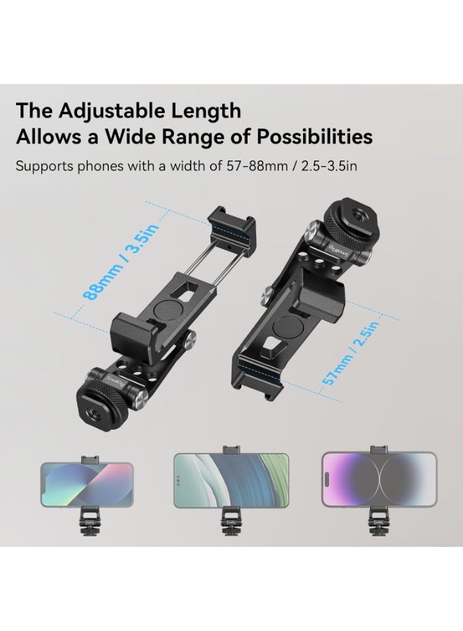 SMALLRIG Universal Metal Phone Support with Cold Shoe Mount, Smartphone Holder Adapter Support Free Adjustment Joints, Phone Tripod Mount for iPhone 17 16 15 14, for Samsung Galaxy etc. - 4382 - Image 2