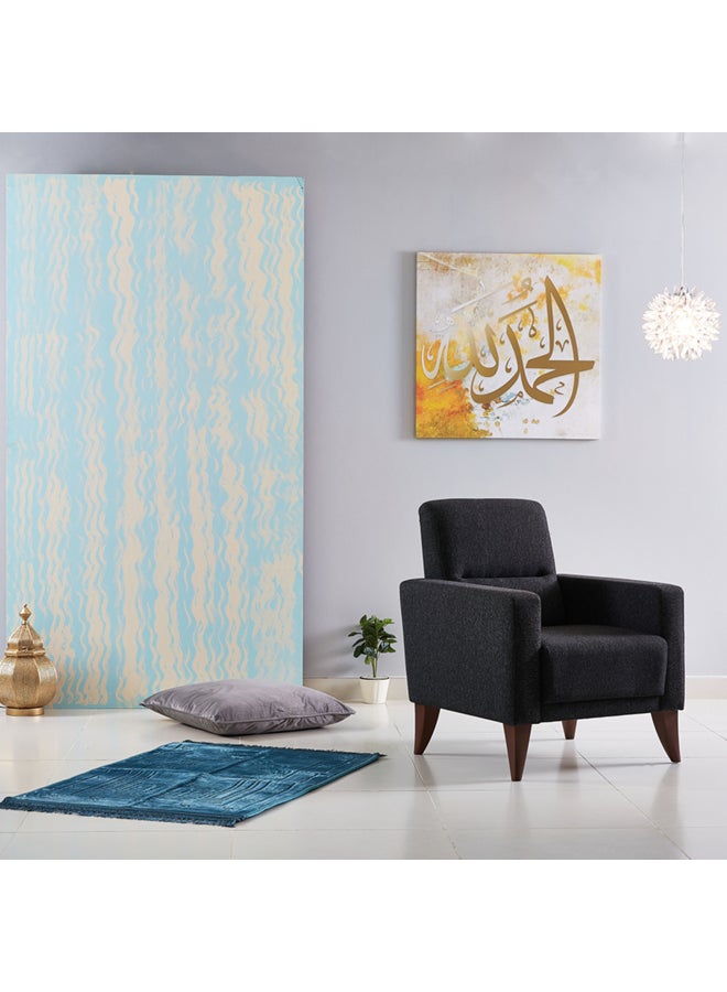 Raschel Embossed Prayer Mat Blue 80x120cm - Image 3