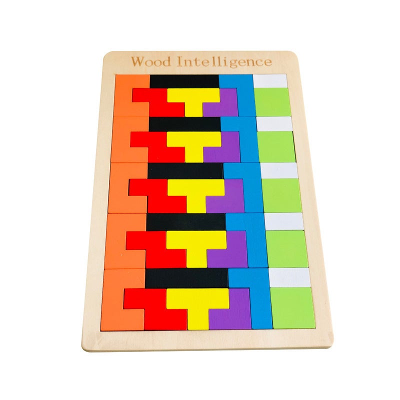 Tetris Manufacturers Wooden Puzzle Wooden Building Block Game Puzzle Children'S Educational Toys - Image 5
