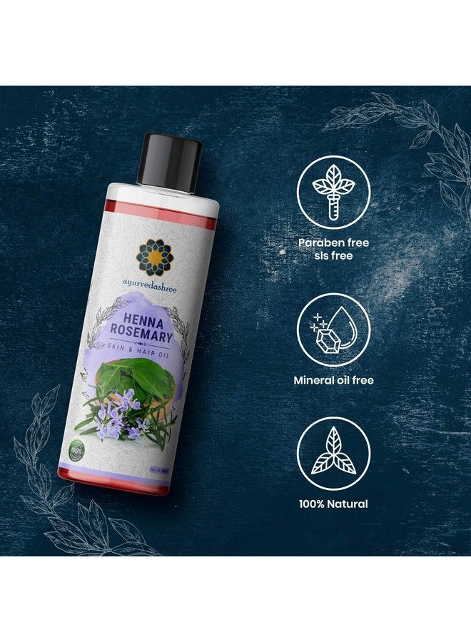 AYURVEDASHREE زيت شعر الحناء وإكليل الجبل 200 مل 6.76 أونصة سائلة مع زيت النيم وزيت الشيكاكاي وزيت البهرينجراج وزيت الأملا وزيت البراهمي وزيت السمسم وزيت الزيتون وزيت عباد الشمس - Image 5