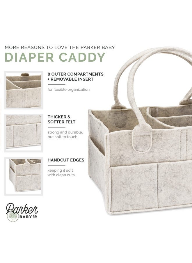 Parker Baby Co. Parker Baby Diaper Caddy - Nursery Storage Bin And Car Organizer For Diapers And Baby Wipes - White, Large  - Image 2
