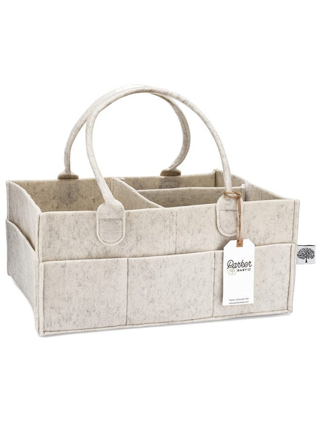 Parker Baby Co. Parker Baby Diaper Caddy - Nursery Storage Bin And Car Organizer For Diapers And Baby Wipes - White, Large  - Image 4