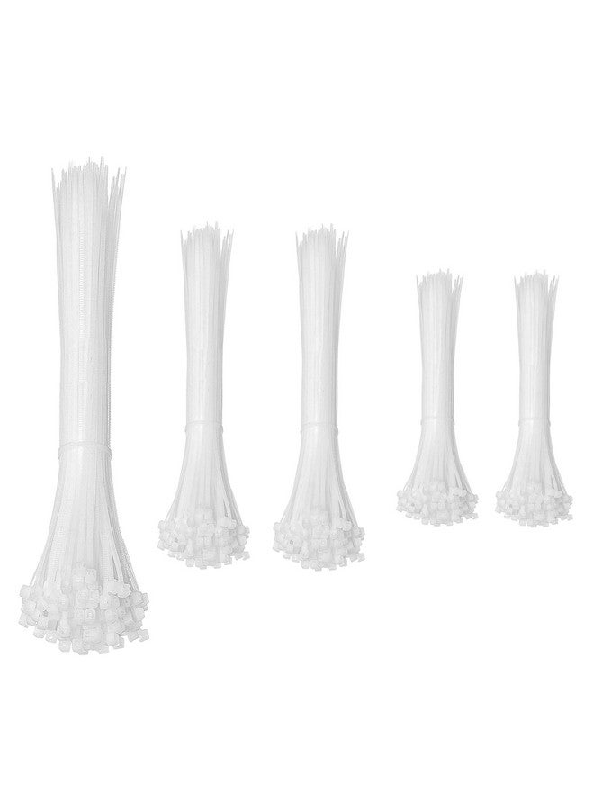 Hian White Cable Ties Assortment Pack - 500-Piece Set with 4-Inch, 6-Inch, and 8-Inch Sizes - Durable Nylon Material for Organizing Cables, Securing Bags, Gardening, and DIY Projects (Pack Of 500) - Image 1