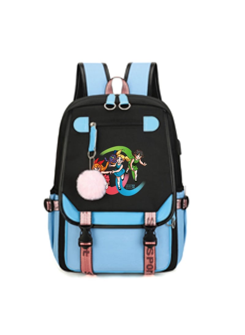 Student creative pattern backpack three-piece set 3D butterfly series men's and women's large-capacity computer backpack combination,21- Three-piece set - 4 - 37