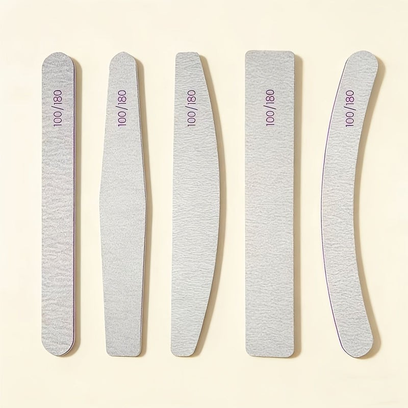 15pcs Professional Nail Files And Buffers 100 180 Grit Double Sided Emery Boards - Image 1
