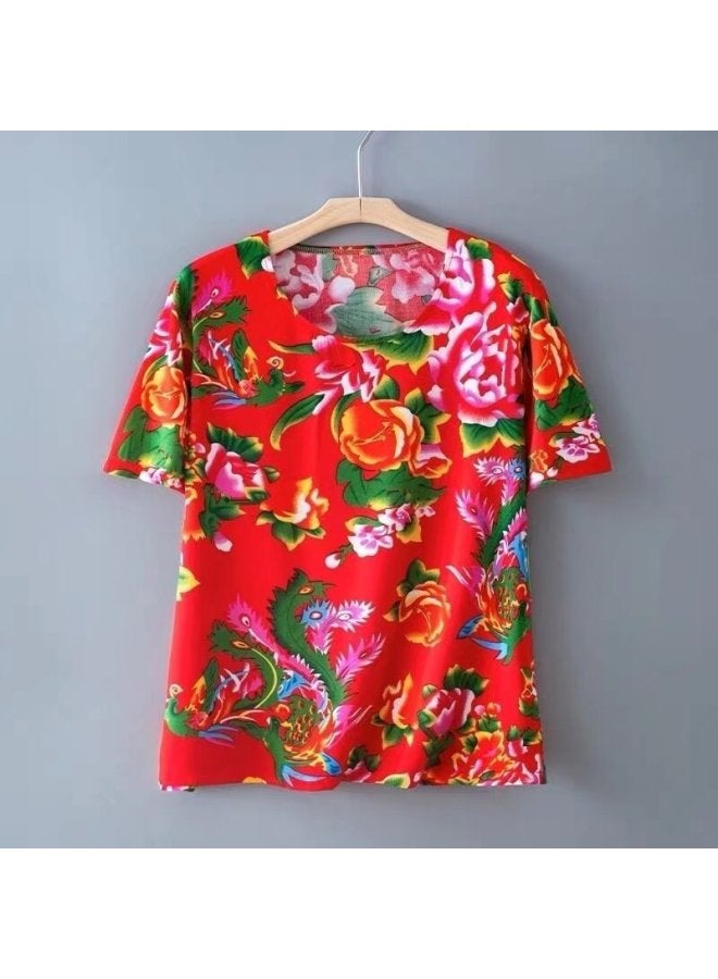 Printed Korean Style Short Sleeve T-Shirt – Simple, Loose Casual