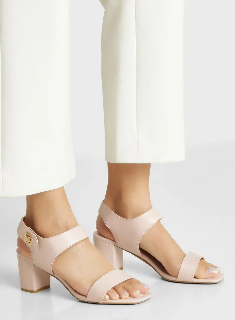 Vincci Ankle Strap Mid Heel Sandals