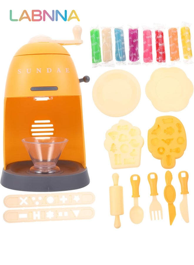 LABNNA Creative Ice Cream Playdough Set Maker Machine for Kids DIY , Multi-colored Ice Cream Making Set with Rich Accessories and 8 Colors of Daugh, Fun Non-toxic Clay Modelling Kit, Ideal Children's Gift, 11*11*19cm - Image 2