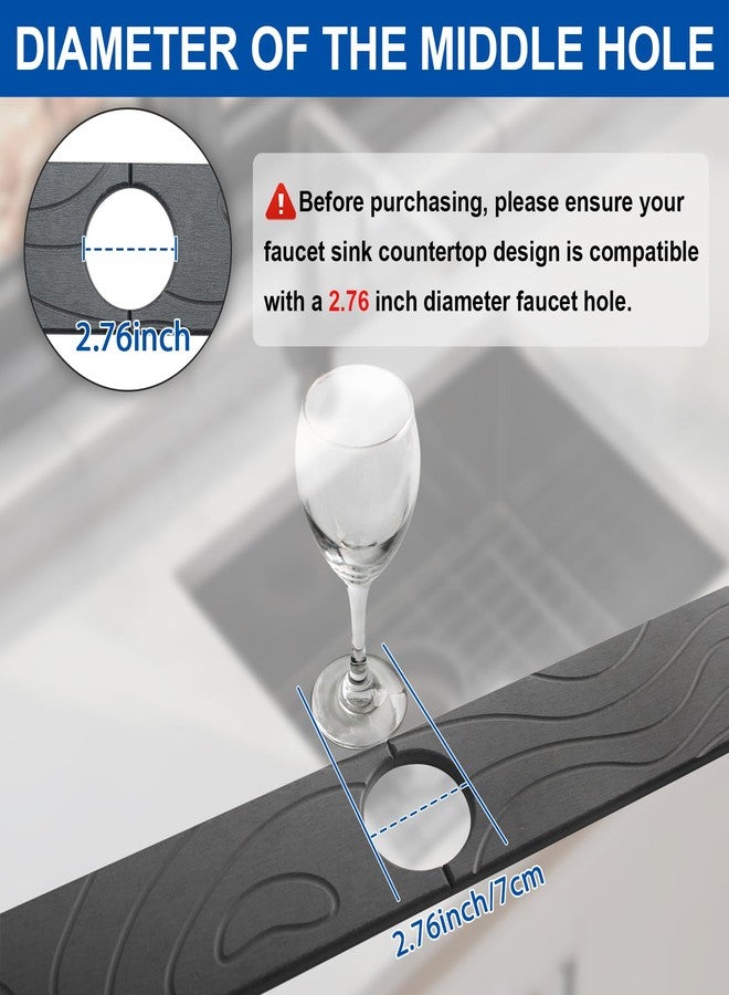 FUYAHA Faucet Mat for Kitchen Sink - Diatomite Quick Dry Sink Splash Guard, Super Absorbent, Kitchen Stone Sink Tray, Faucet Splash Guard for Bathroom Counter (15.74 * 3.93 in) - Image 3
