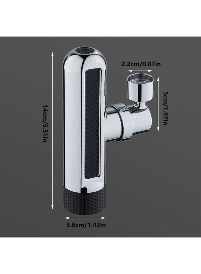 720 Rotating 6 In 1 Kitchen Faucet Extender Electroplate Silvery Brass ABS Spray Modes - Image 3