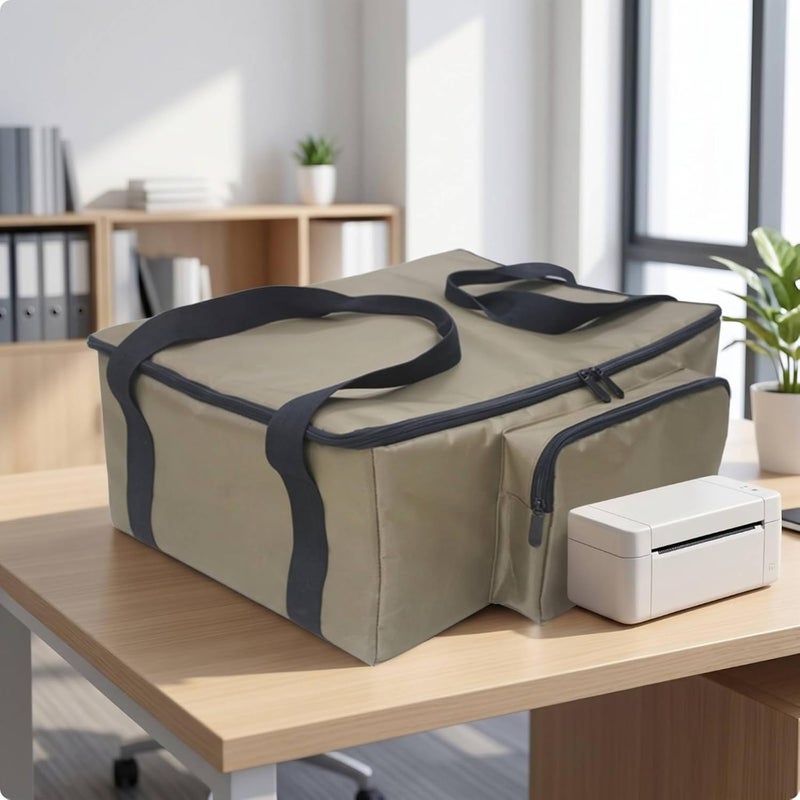 Qianly Zippered Padded Portable Printer Carrying Bag Printer Carrying Bag, Array, Khaki - Image 2
