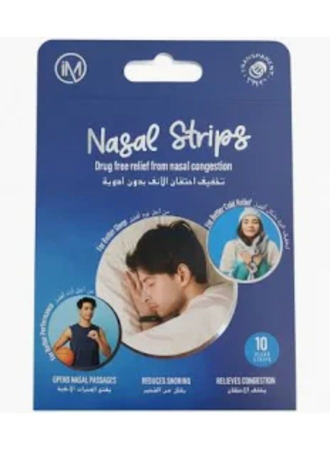 IMPRESSMED NASAL STRIPS DRUG FREE RELIEF FROM NASAL CONGESTION 10'S - Image 1
