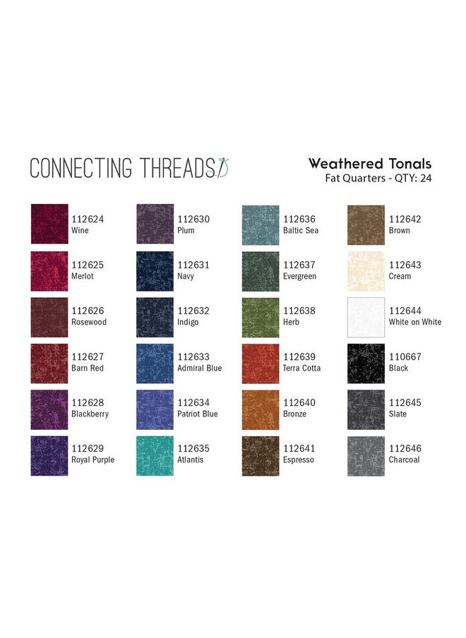 Connecting Threads Blender Collection Precut 24 Pcs 18"X22" 100% Cotton Quilting Fabric Bundle Fat Quarter (Weathered Tonals)  - Image 2