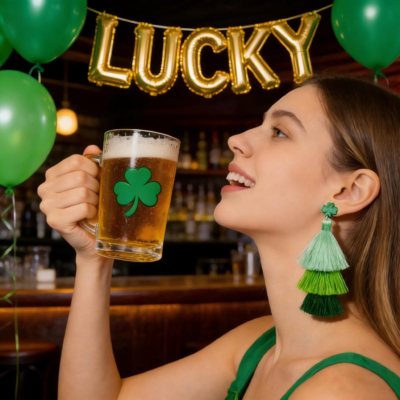 LENOAPHYS St Patricks Day Earrings for Women Shamrock Earrings St Patricks Day Shirt Women St Patricks Days Outfits for Women Saint Patricks Day Accessories - Image 4