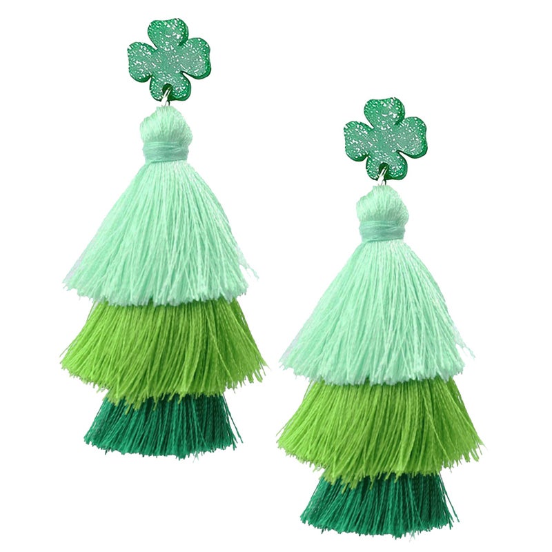 LENOAPHYS St Patricks Day Earrings for Women Shamrock Earrings St Patricks Day Shirt Women St Patricks Days Outfits for Women Saint Patricks Day Accessories - Image 1