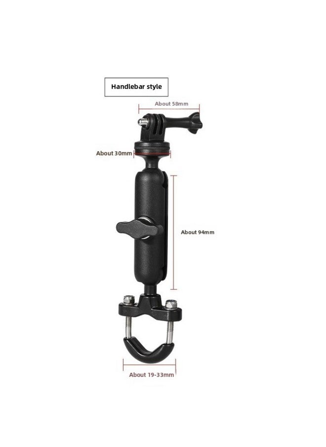 Generic Motorcycle Bicycle Recorder Bracket Riding Sports Camera Handlebar Mirror Holder Action5pro Fixing Accessories-Color:Handlebar  - Image 1