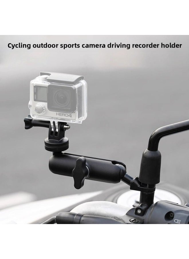 Generic Motorcycle Bicycle Recorder Bracket Riding Sports Camera Handlebar Mirror Holder Action5pro Fixing Accessories-Color:Handlebar  - Image 2