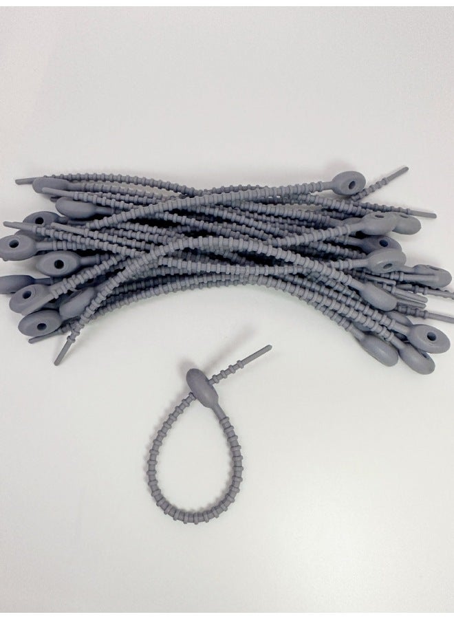Loquat 215mm Tadpole Self-locking Charging Cable Tie Storage With DIY Keychain Jewelry Blind Box Trendy Pendant-Color:Grey 12cm - Image 1