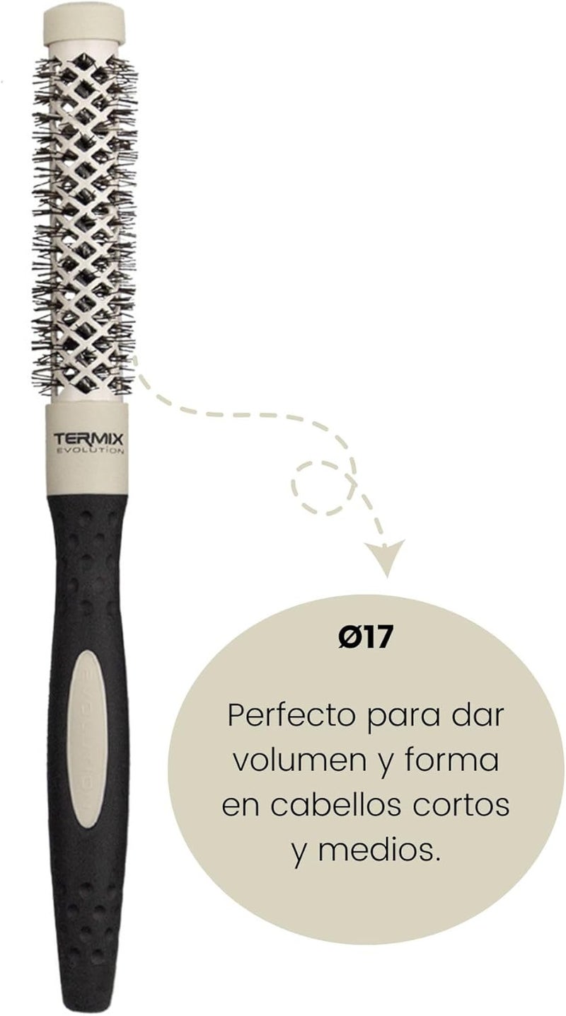 TERMIX Evolution Soft Ø 17 mm-Hairbrush for thin hair with ionized bristles specially for thin and delicate hair. - Image 1