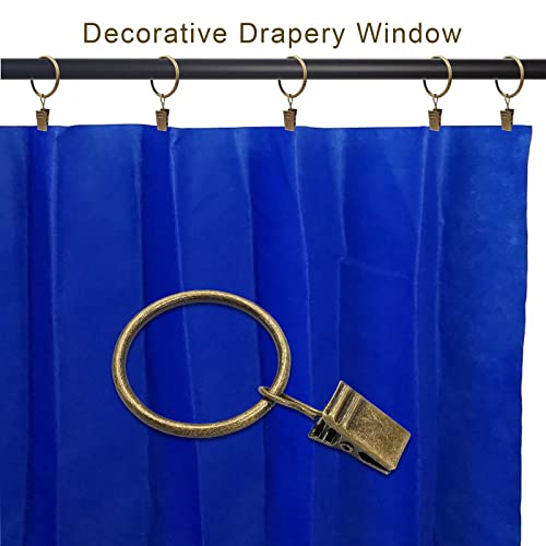 LLPJS 40 Pack Curtain Rings with Clips, Curtain Clip Rings Hooks, Bow Hanger Clips for Hanging Drapery Drapes Bows, Ring 1.26 inch Interior Diameter, Fits up to 1" Rod, Bronze - Image 5