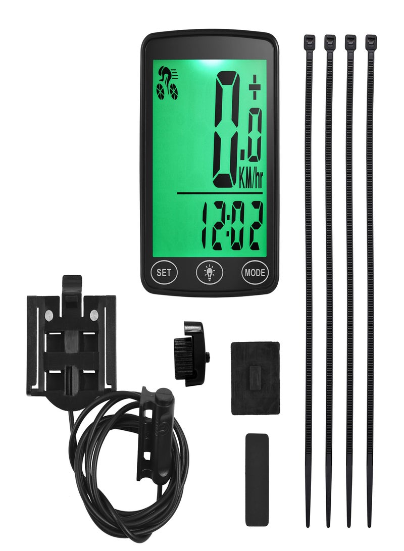 Generic Waterproof Bike Computer with LED Backlight Bicycle Speedometer Odometer Calorie Counter and Temperature Display  - Image 1