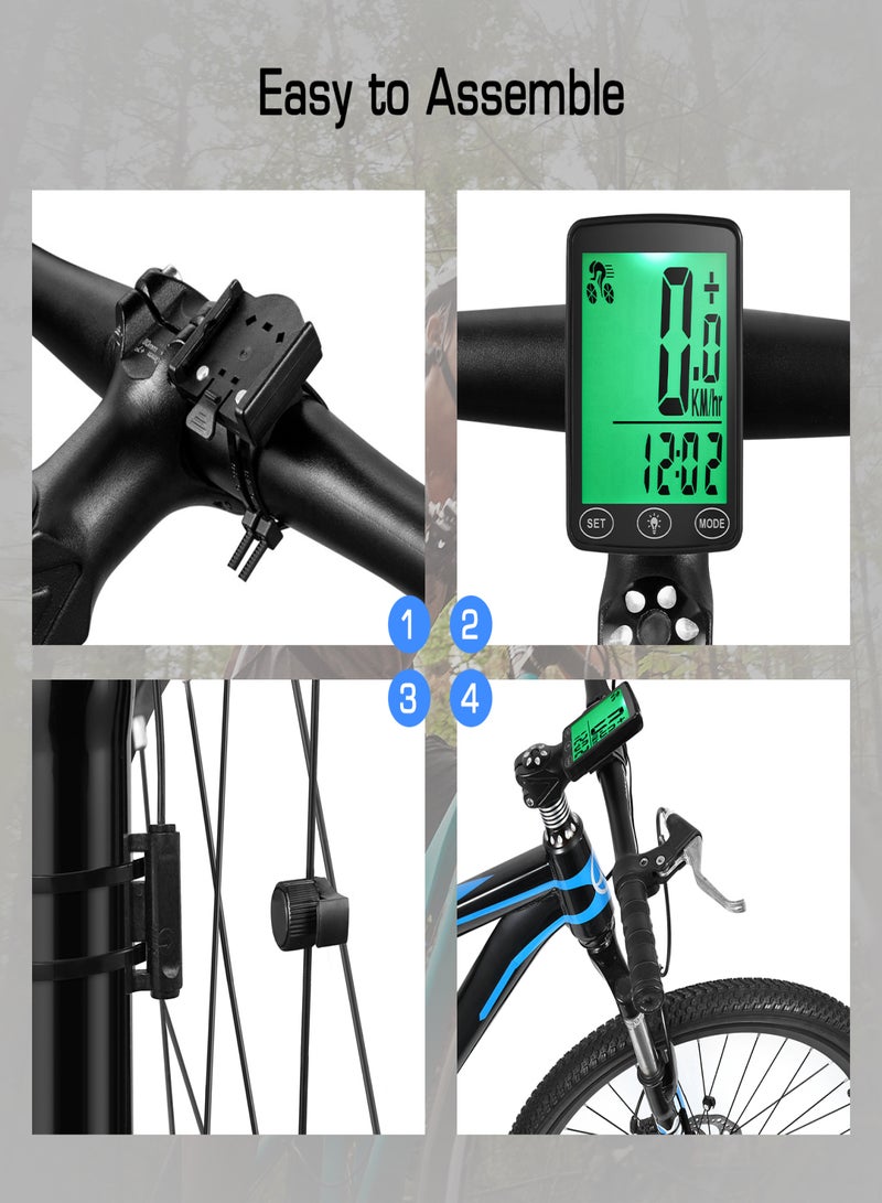 Generic Waterproof Bike Computer with LED Backlight Bicycle Speedometer Odometer Calorie Counter and Temperature Display  - Image 3