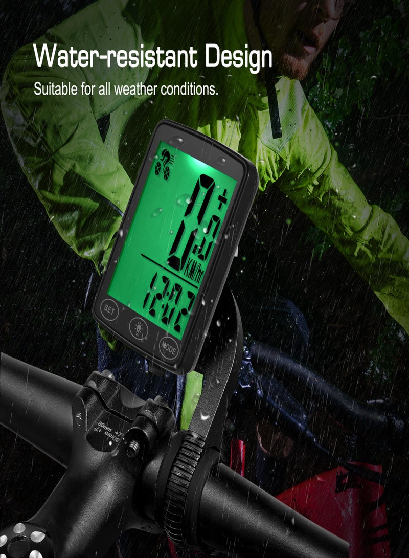 Generic Waterproof Bike Computer with LED Backlight Bicycle Speedometer Odometer Calorie Counter and Temperature Display  - Image 4