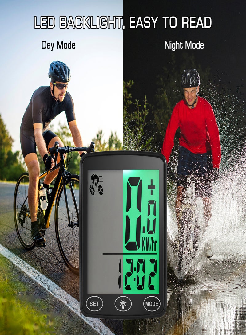 Generic Waterproof Bike Computer with LED Backlight Bicycle Speedometer Odometer Calorie Counter and Temperature Display  - Image 5